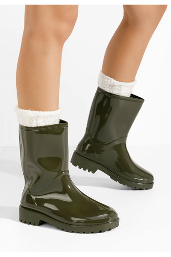 B T Shoes Jalena green rubber boots