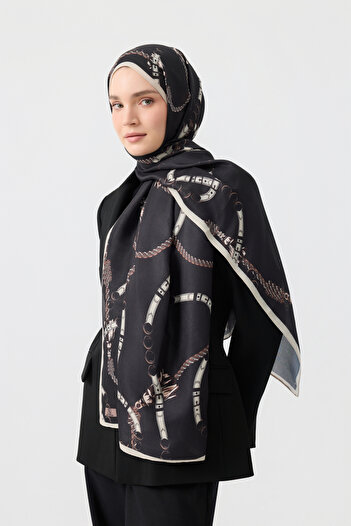 Qef Cotton Twill Shawl Linkage Black