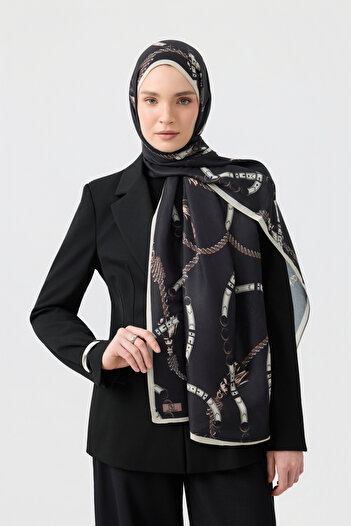 Qef Cotton Twill Shawl Linkage Black