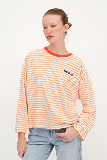 Addax Striped Long Sleeve T-Shirt P10522