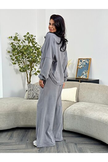 RAMONA BADESCU EXCLUSIVE Women's Two-Piece Suit with Loose Blouse and Wide Leg Pants