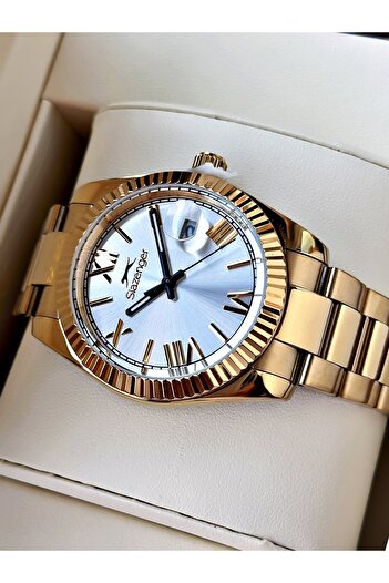 Slazenger Men's Wristwatch with Calendar 24 Months Warranty Steel Band Steel Case Sl2508Sz