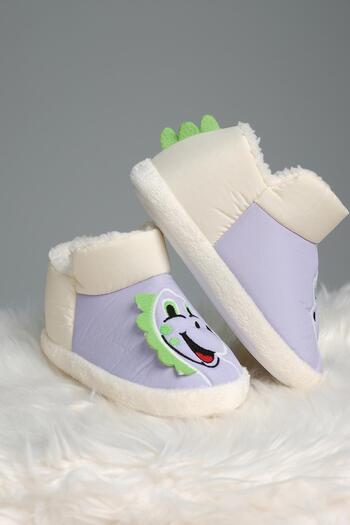 Oksit Dinosaur Patterned - Non-Slip Sole Thermal Baby and Children Slippers Home Boots