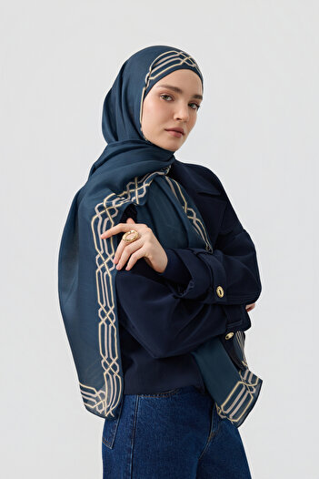 Qef Cotton Twill Shawl Interlock Indigo