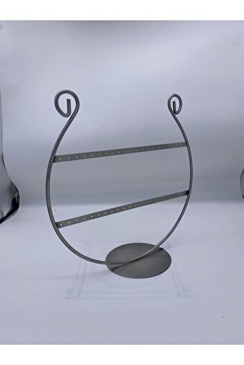 MeGass Dekor Imported Metal Gray Color 29X29 cm Earring Stand
