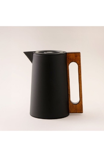 Dallaty Steel Vacuum Flask Flask With Wood Handle 0.6L, Black