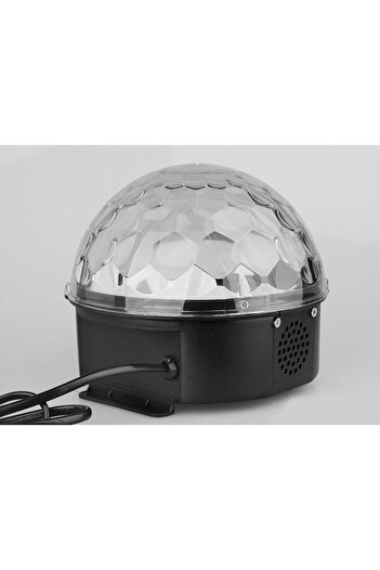 Light Rotating Disco Ball with RGB LED Lights, USB, Speaker, Music Playback, Remote Control, 20W