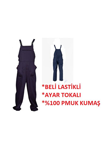 MARTEN Black Worker's Overall, Garden Overall, Suspended Summer Worker's Overall Gabardine Cotton Fabric