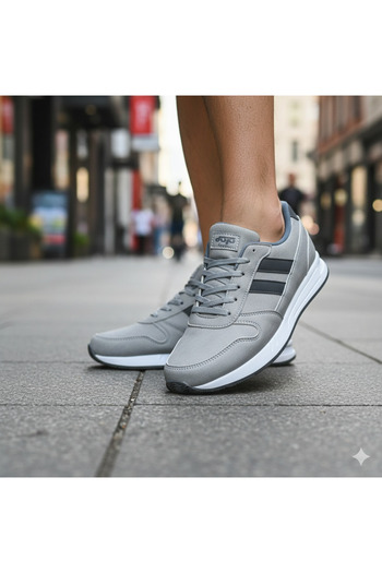 Giyyin Sneaker Sports Shoes Gray Daily Comfortable Quality Lace-Up Orthopedic Suitable for Winter Floti