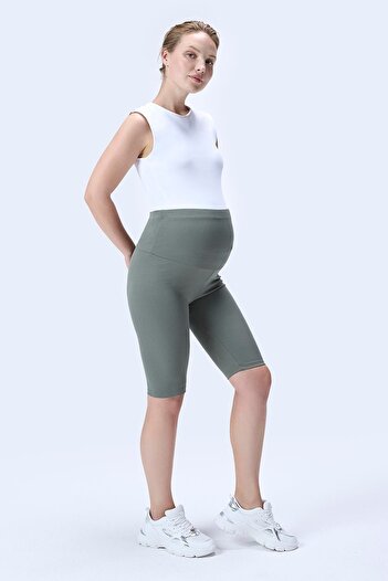 İmaj 364 High Waist Maternity Leggings with Green Color Recovery and Extra Stretchy Effect