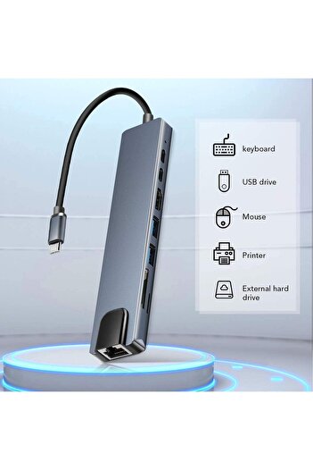 V-WALK موزع USB-C 8 في 1 VW8IN1-GRY رمادي