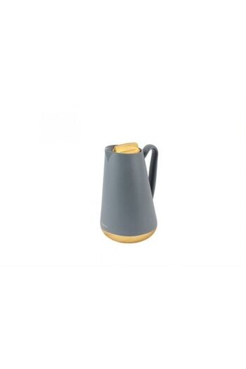 HOMEVEO Home View Thermos for tea or coffee - 1 liter, golden base and golden lid, dark gray color