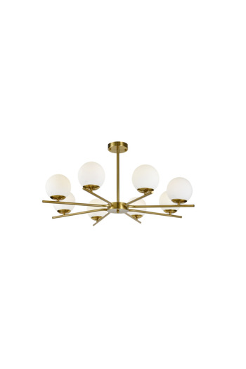 RFAN Chandelier, Model F0015/8, With Lampshades, 8 X E27, Gold