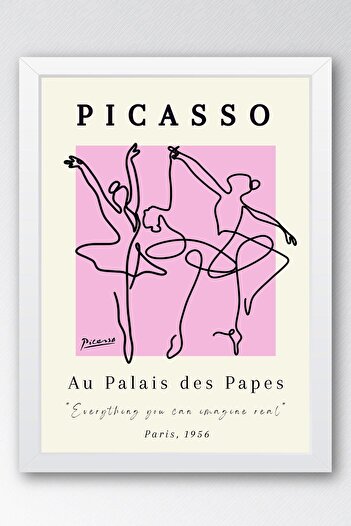 Saturn Pablo Picasso at the Palais Des Papes Exhibition Poster 1956 Framed Painting - Eclectic Style Wall Decor