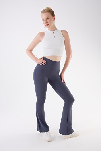 İmaj 717 Gray Color Recovery and Extra Flexible Effect Normal Waist Spanish Leggings