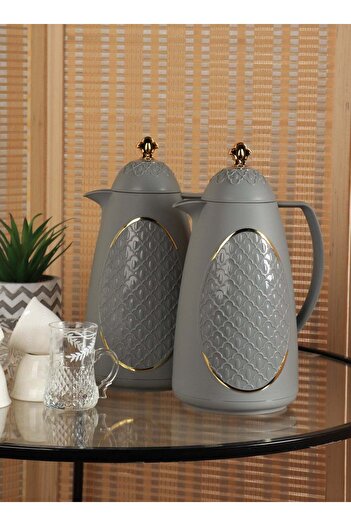 HOMEVEO 1 liter tea or coffee thermos set keeps drinks hot for a long time