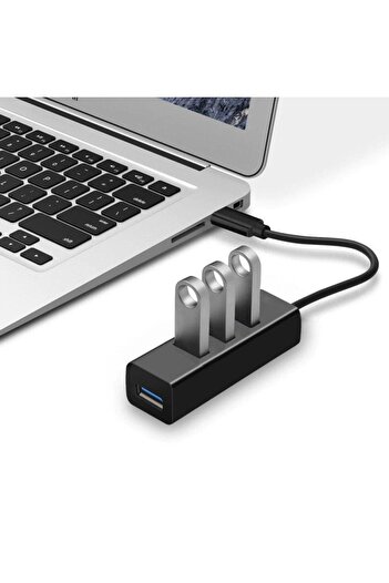 trands موزع USB من النوع C بأربعة منافذ باللون الأسود TR-HB38