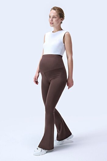 İmaj 436 High Waist Spanish Leggings for Pregnant Women with Brown Color Recovery and Extra Stretch Effect