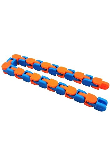 Teo Sensory Toy, Anti-Stress Snake Puzzle, 24 Pieces, +3 Years, Orange/Blue