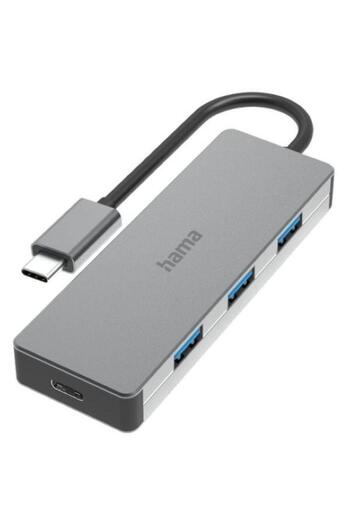 Hama موزع USB Type C بسرعة 10 جيجابت/ثانية 200105 رمادي