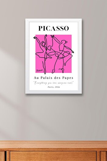 Saturn Pablo Picasso at the Palais Des Papes Exhibition Poster 1956 Framed Painting - Eclectic Style Wall Decor