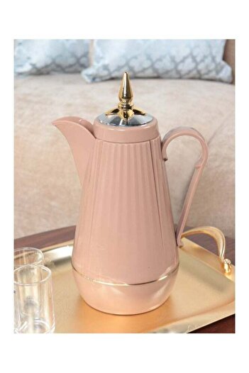 HOMEVEO Thermos for tea and coffee, keeps heat for long periods, 1 liter capacity - cashmere color