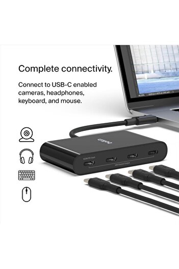 Belkin CONNECT USB-C to 4-Port USB-C Hub Black BKN-AVC018BTBK