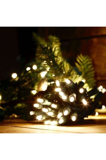 Teo Instalatie de Craciun cu Baterii Tip Liniar, 2 jocuri de lumini, Fir Verde 3 m 30 LED-uri, Alb Cald