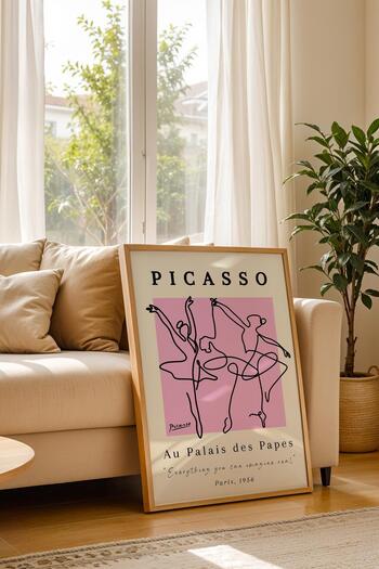 Saturn Pablo Picasso at the Palais Des Papes Exhibition Poster 1956 Framed Painting - Eclectic Style Wall Decor