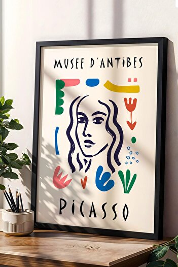Saturn Pablo Picasso Musee D' Anties Framed Painting - Eclectic Style Wall Decor