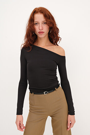 Addax Asymmetric Collar Blouse B0579
