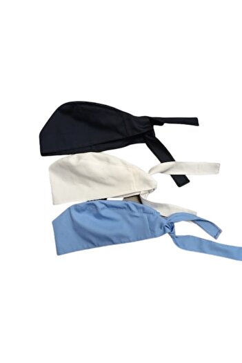 MariaCouture Pachet Trio Boneta Medicala: Alb/Azur/Bleumarin, Mărime Universală