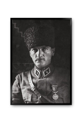 TABLOX Mustafa Kemal Atatürk Black Quality Real Wood Framed Decorative Painting