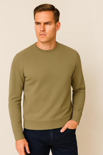 UOMOPARK Men's Basic Sweatshirt Fit, Soft Fabric with Ottoman Texture, Ideal for Casual Outfits