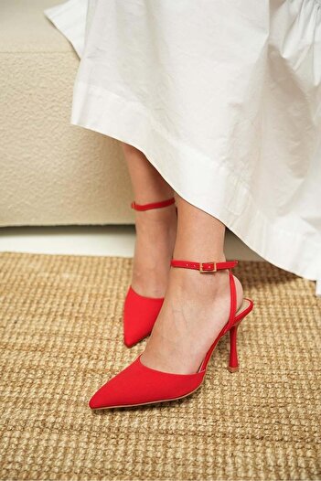 LamintaGlobal Sirius Electric Red Tie Women's Heel Shoes