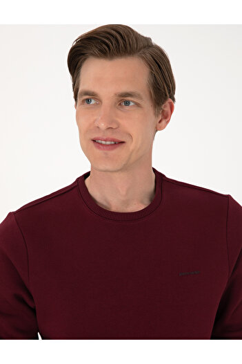 Pierre Cardin Bordo 3 İplik Regular Fit İçi Polarlı Bisiklet Yaka Basic Sweatshirt 50315021-VR014