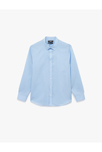 Koton Regular Fit Cotton Poplin Classic Collar Long Sleeve Shirt