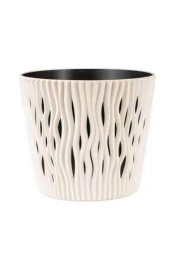 Prosperplast Decorative Flower Pot, Round, Cream, 22.519.2 cm, Sandy Round