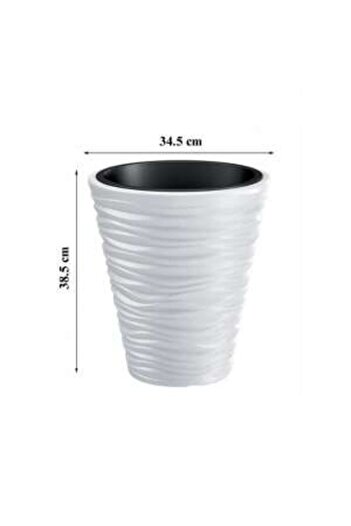 Prosperplast Decorative flower pot, round, white, 34.5×38.5 cm, Sand