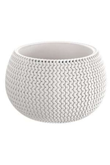 Prosperplast Decorative Flower Pot, Round, White, 2919.5 cm, Splofy Bowl