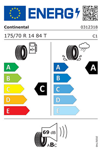 Continental Summer Tire 175/70R14 84T UltraContact [DOT 2023]