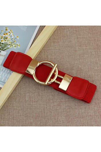 Mynoa Gold Buckle Elastic Women's Belt Coat Belt,