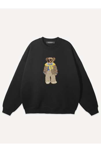Mad&Calf Φούτερ Unisex Teddy Guy με στάμπα με λαιμόκοψη Oversize