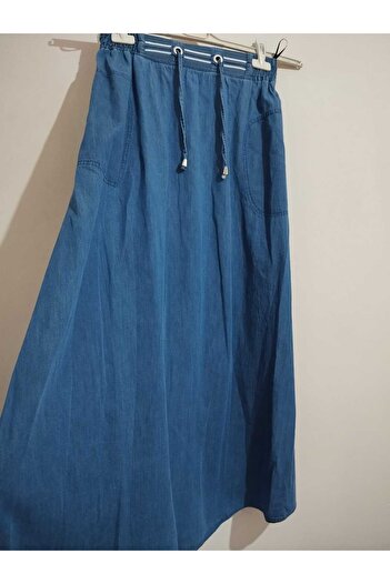anne moda ankara Calitate premium, mărime mare, talie elastică, linie A, sport, fustă din denim 100% bumbac