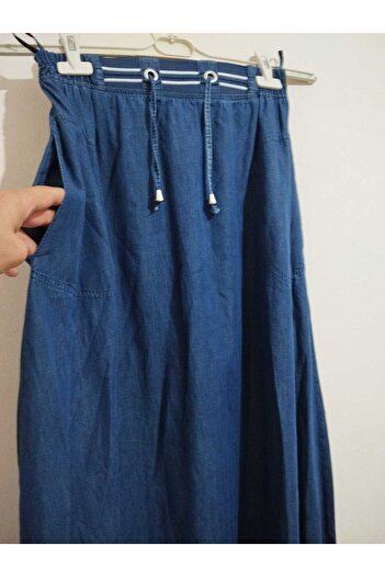 anne moda ankara Calitate premium, mărime mare, talie elastică, linie A, sport, fustă din denim 100% bumbac