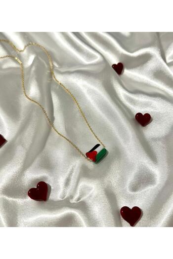 SWORDS CONCEPT Handmade Murano Glass Palestine Flag Pendant
