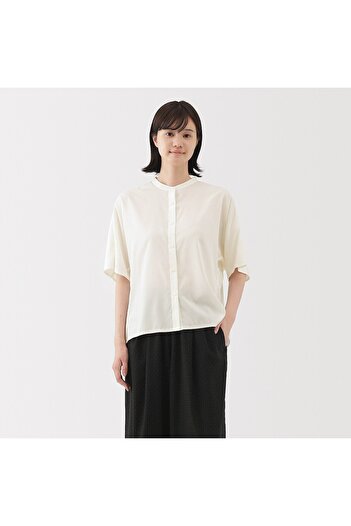 Muji Lyocell Blended 1/2 Sleeve Blouse