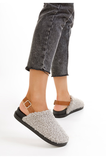 B T Shoes šedé dámské dřeváky Casale