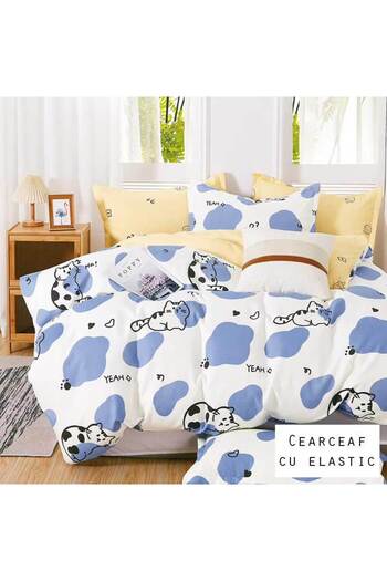 Patul Fine Cotton 2-Sided Bedding, 1 Person, Fitted Sheet 140x200, 4 Pieces
