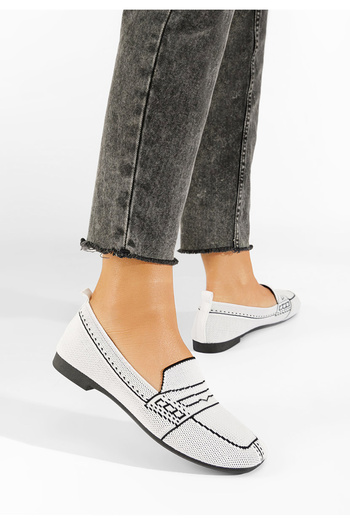 B T Shoes Biele mokasíny dámske Kirrana V2